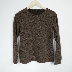 TALBOTS Petites Womens Brown Top Size Small SP